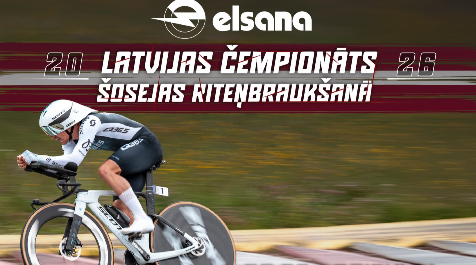 Elsana Latvijas čempionāta šosejas riteņbraukšanā ITT braucienā STARTA PROTOKOLS + SACENSĪBU CENTRA KARTE