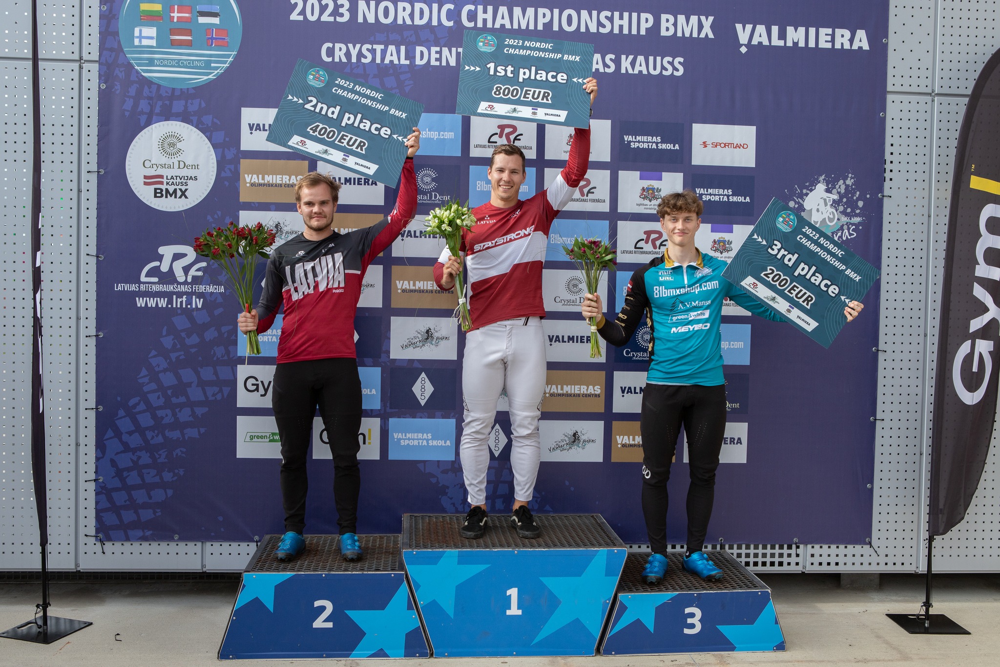 Latvieši pārliecinoši uzvar Ziemeļvalstu BMX čempionātā; elitē tirumfs Krīgeram