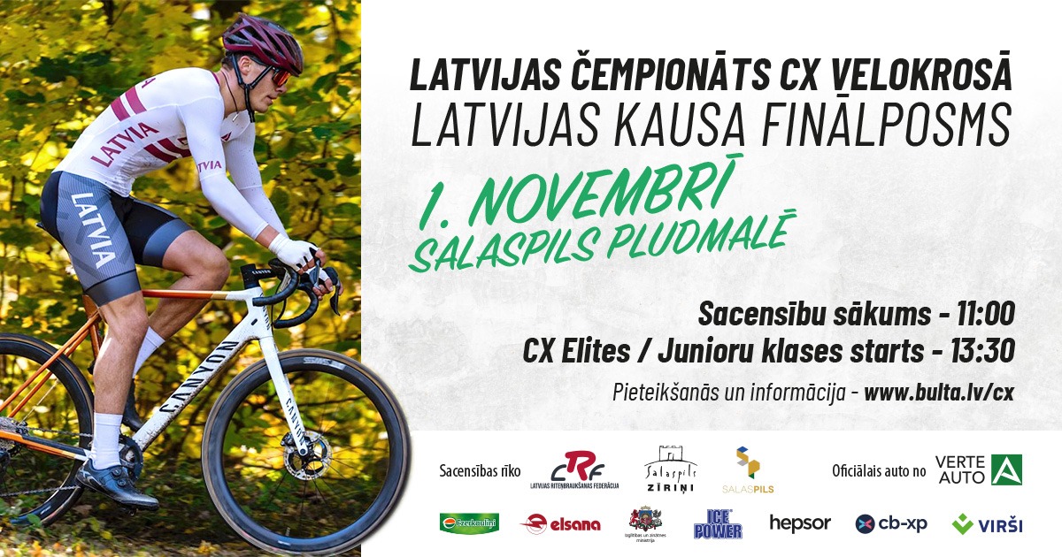 Atvērta pieteikšanās uz 1. novembra LČ un LK finālposmu CX Velokrosā