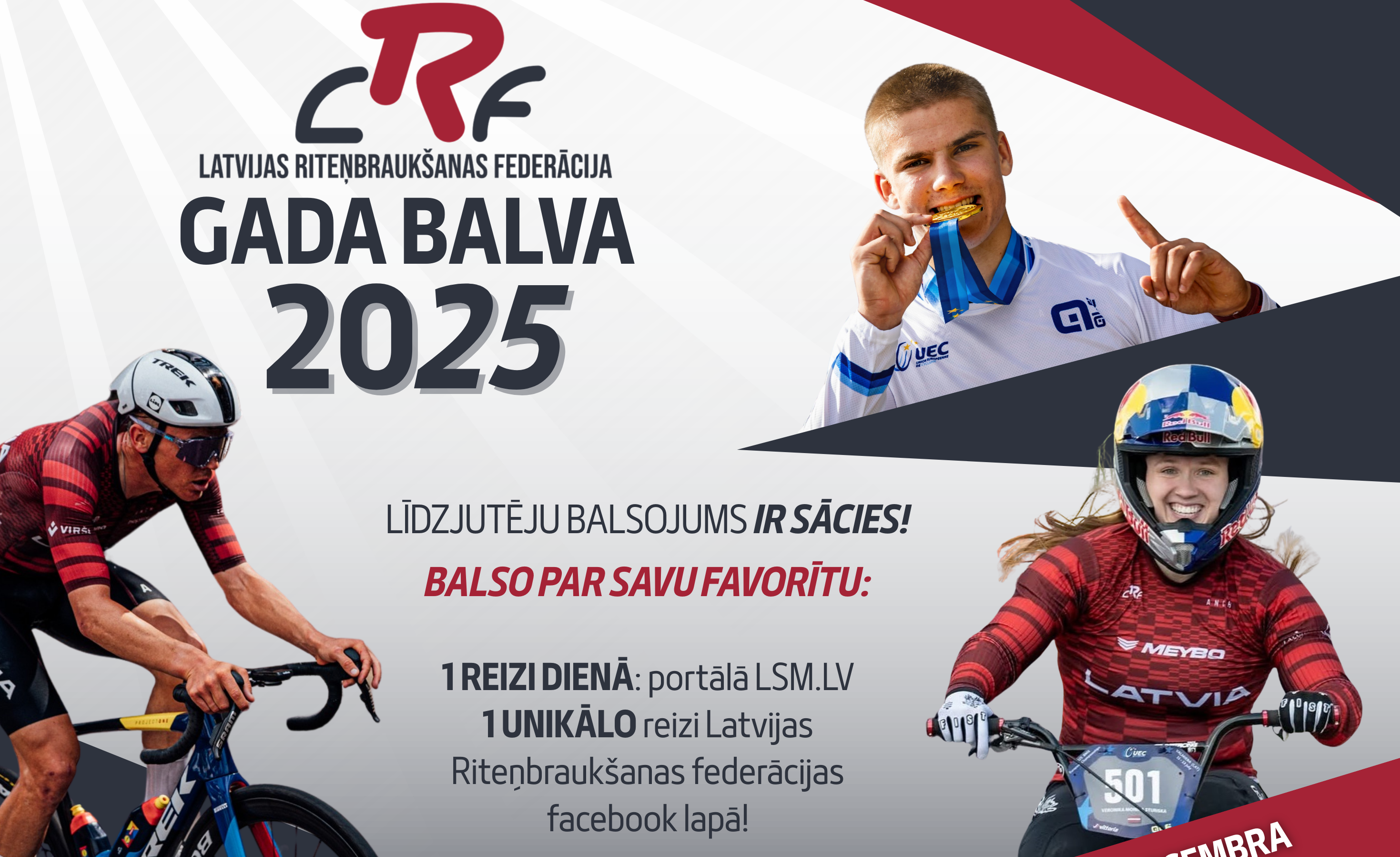 Sācies līdzjutēju balsojums labāko riteņbraucēju noskaidrošanai