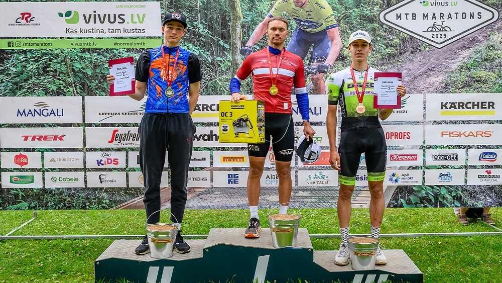 “Vivus MTB maratonā” Opekalnā par Latvijas Gravel čempioniem kļuvuši Muižnieks un Jaunslaviete-Kipure